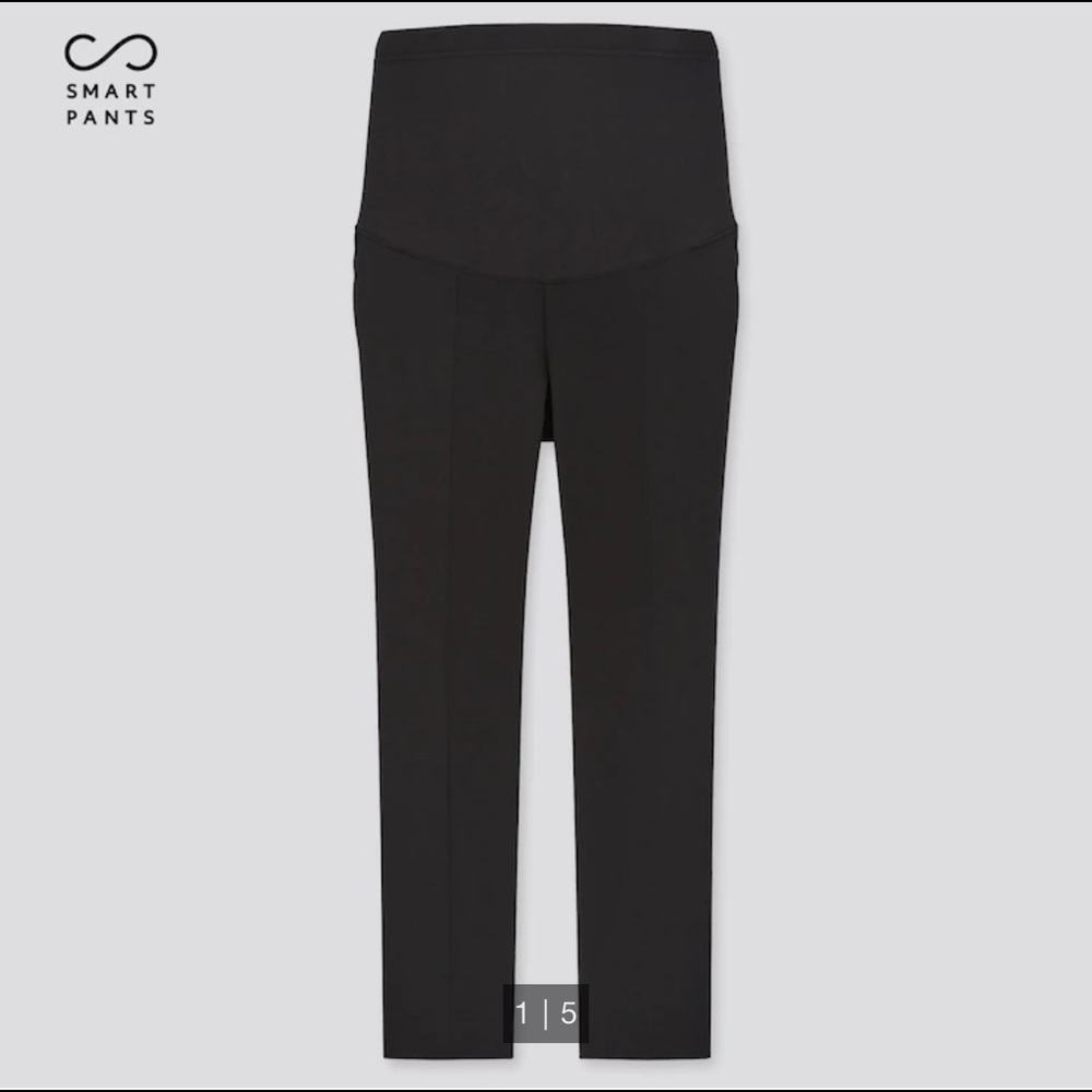 Uniqlo Smart 2-Way Stretch Maternity Solid Ankle Pants Black Size Small